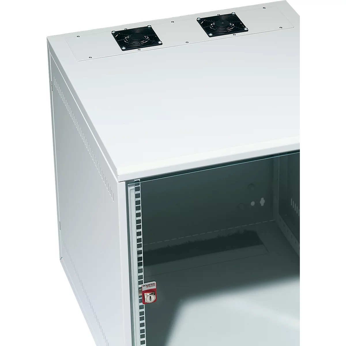 Flensplaat voor SCHÄFER NT-Box® serverbehuizing, 2 actieve ventilatoren, 50/60 m³/h, incl. bevestigingsmateriaal