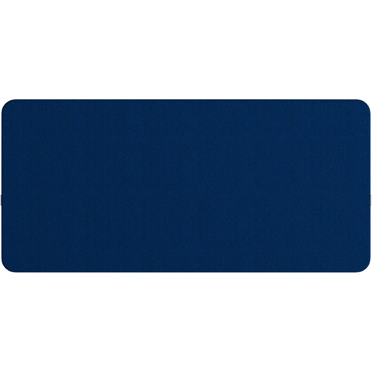 Rechthoekige blauwe muismat met afgeronde hoeken.