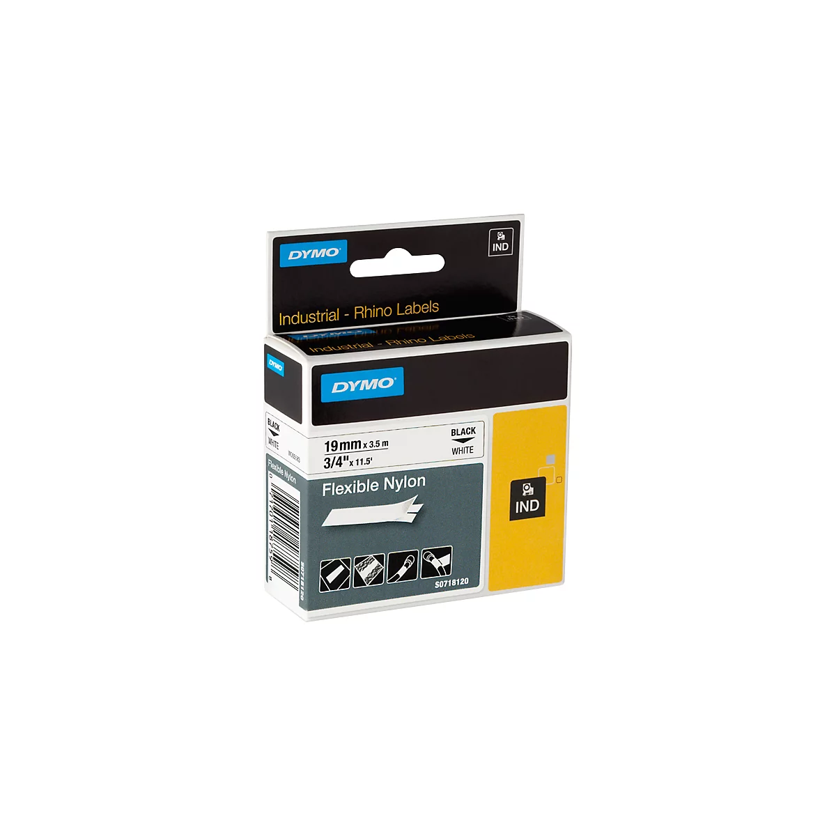 Flexibele nylon tape, wit, 19 x 3500 mm