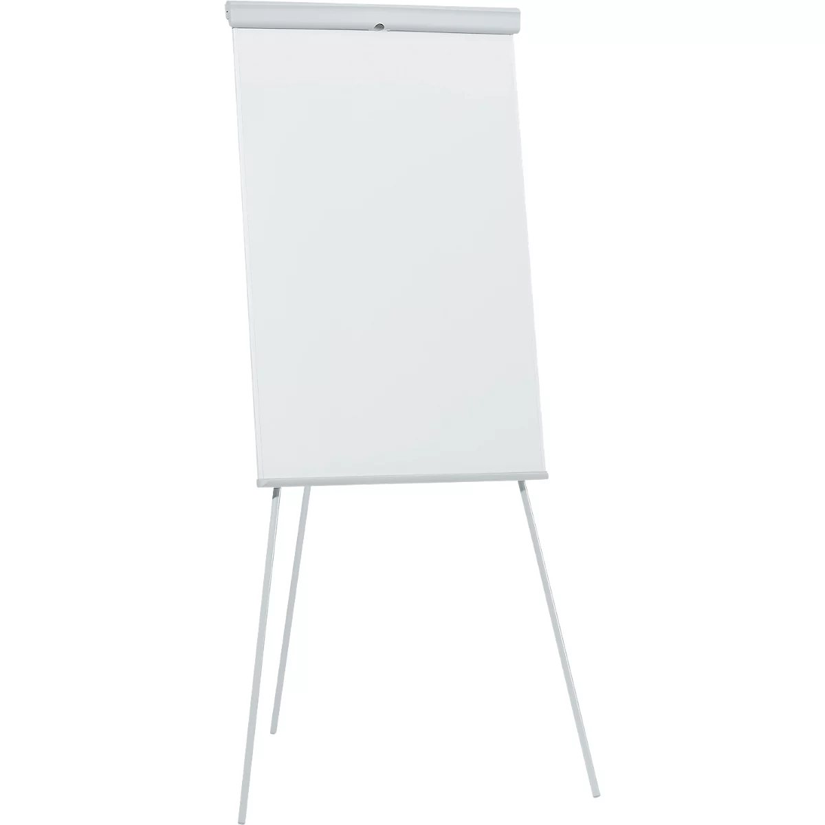 Flipchart Franken X-tra!Line Standard, in hoogte verstelbaar, houder met snelsluiting, opbergbakje, magnetisch bord met B 680 x H 1050 mm, lichtgrijs
