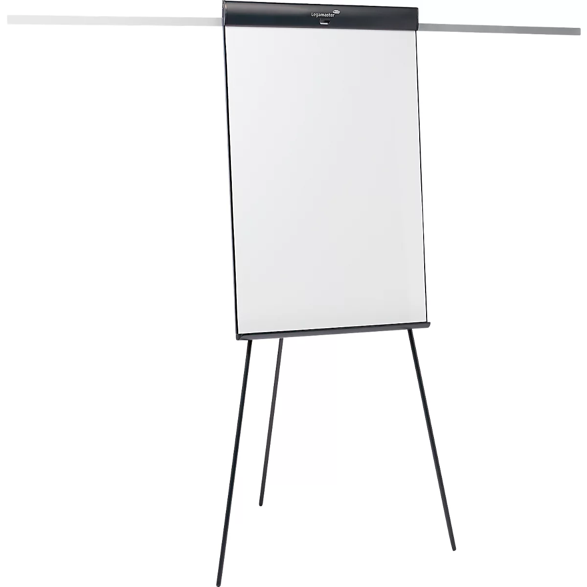 Flipchart Legamaster Sketch Pro, magnetisch bord, in hoogte verstelbaar, 2 zijarmen, statiefvoet, incl. startset, B 680 x H 1050 mm, zwart/wit