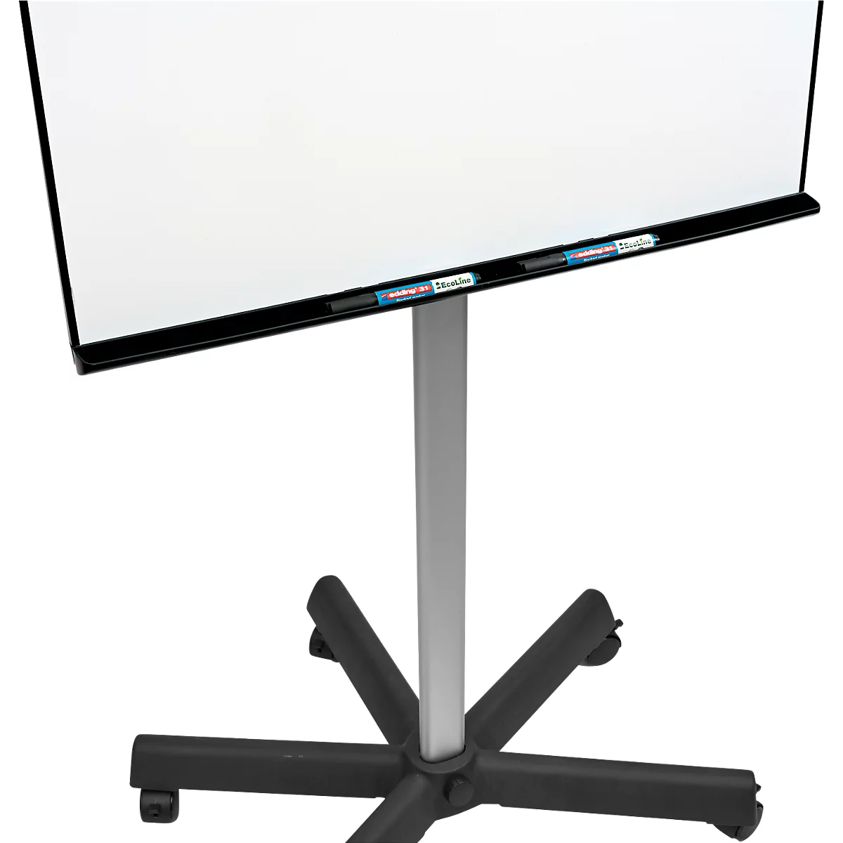 Flipchart mobile Legamaster Sketch Pro, tableau magnétique, réglable en hauteur, 2 bras latéraux, pied en étoile, kit de démarrage inclus, L 680 x H 1050 mm, noir et blanc