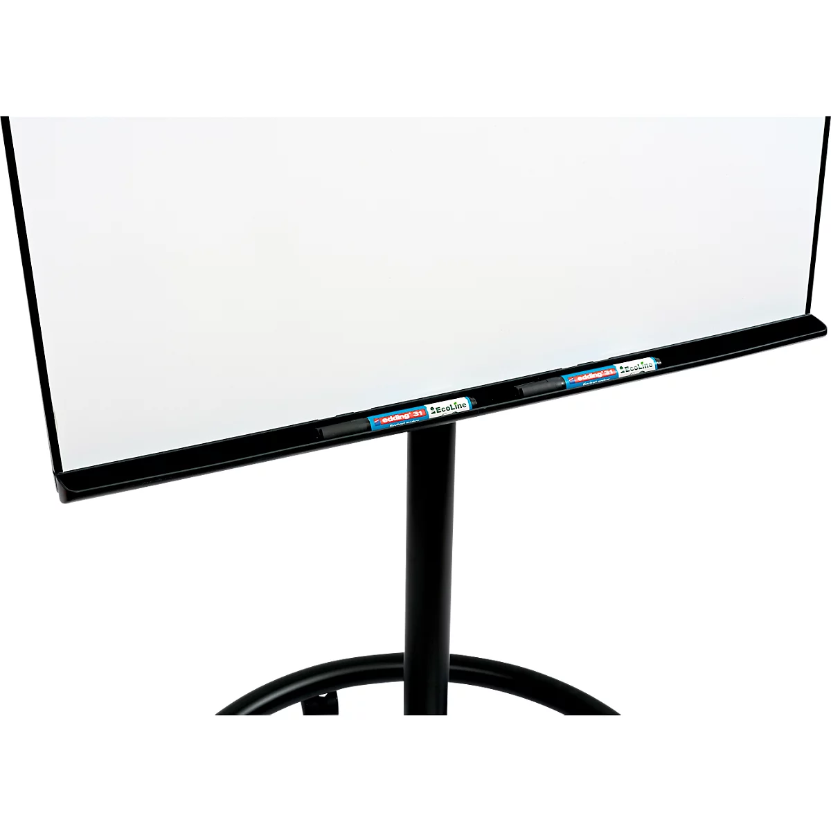 Flipchart mobile Legamaster Sketch Pro, tableau magnétique, réglable en hauteur, 2 bras latéraux, pied rond, kit de démarrage inclus, L 680 x H 1050 mm, noir-blanc