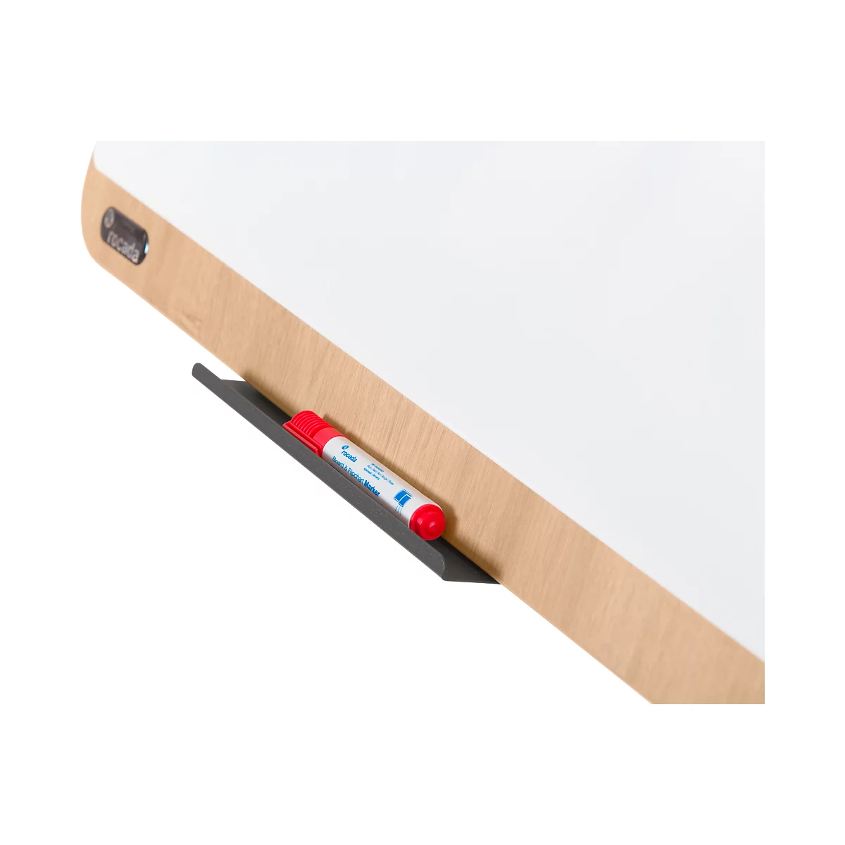 Flipchart Rocada Natural Mobil, tableau en acier, cadre imitation bois, avec roulettes