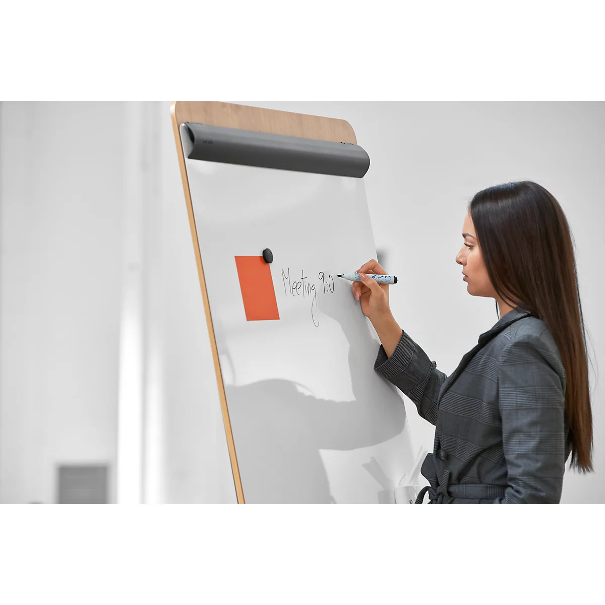 Flipchart Rocada Natural statief, stalen bord, frame met houtlook, statiefstandaard