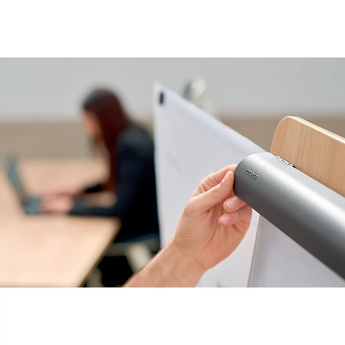 Flipchart Rocada Natural statief, stalen bord, frame met houtlook, statiefstandaard