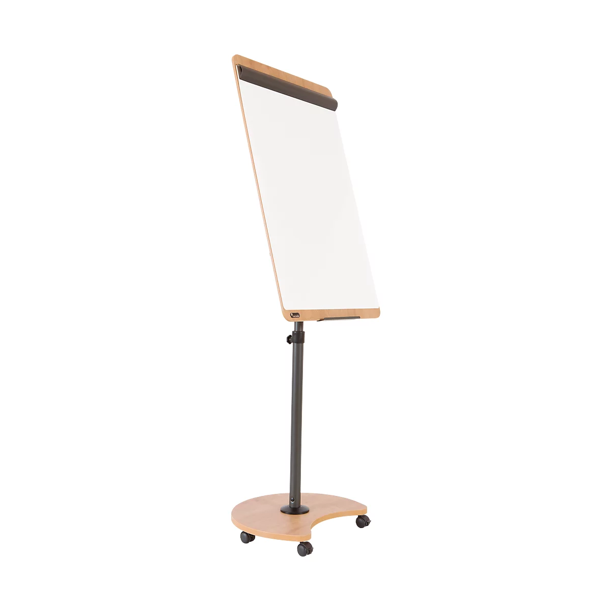 Flipchart Rocada Natural Transformer, Stahlboard, Rahmen in Holzoptik, mit Rollen