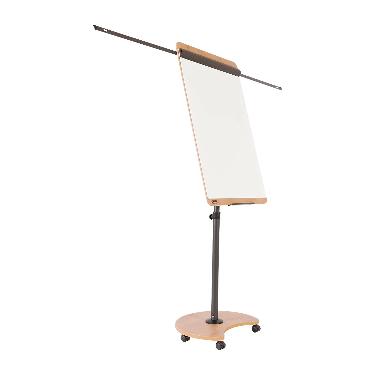 Flipchart Rocada Natural Transformer, Stahlboard, Rahmen in Holzoptik, mit Rollen