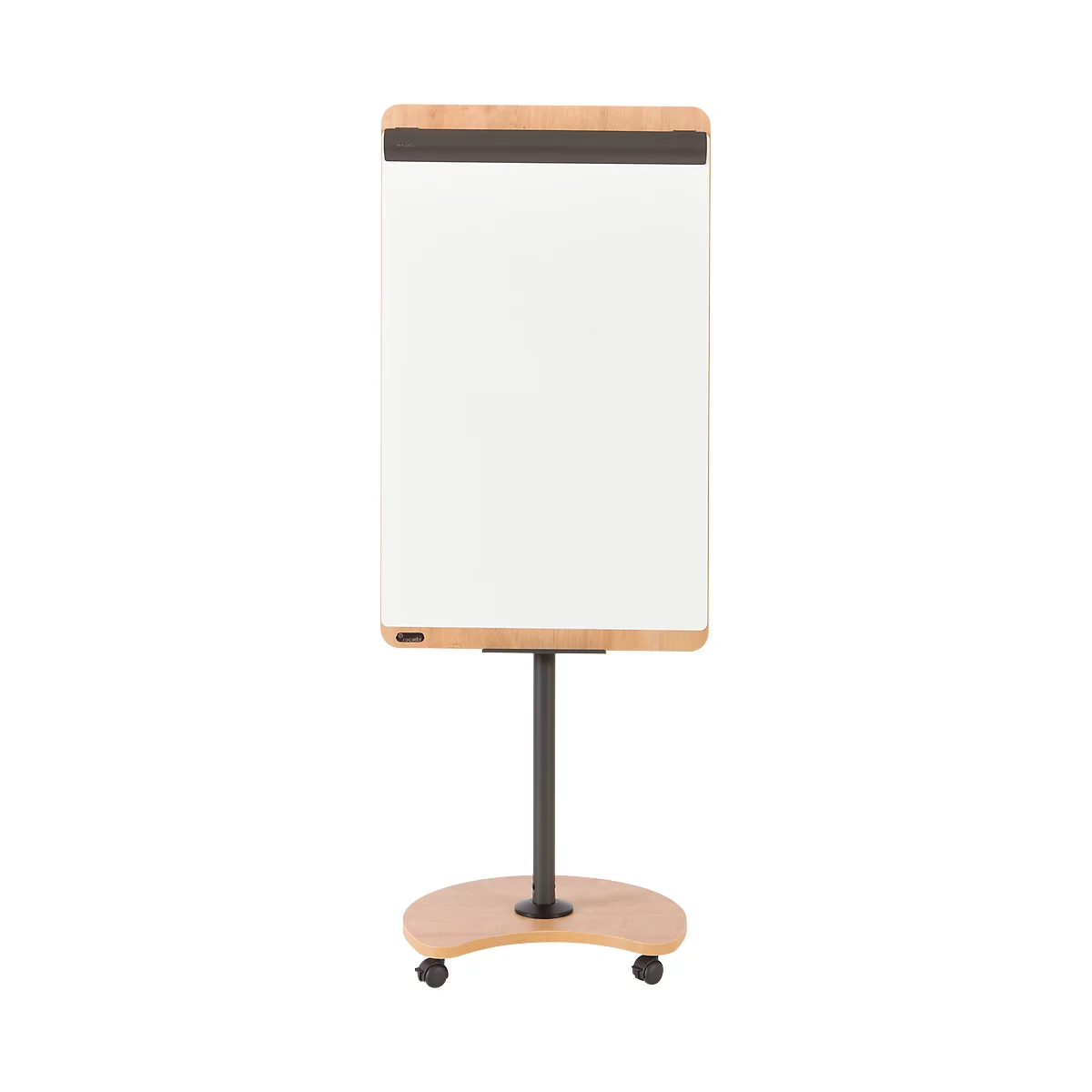 Flipchart Rocada Natural Transformer, Stahlboard, Rahmen in Holzoptik, mit Rollen