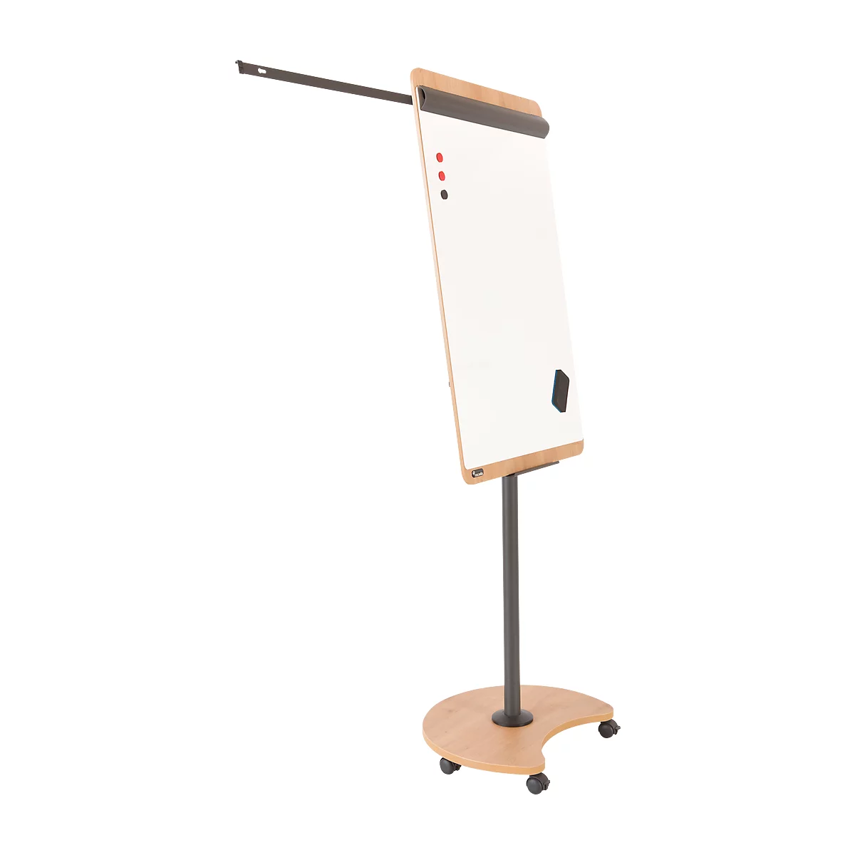 Flipchart Rocada Natural Verrijdbaar, stalen bord, frame in houtlook, met wielen