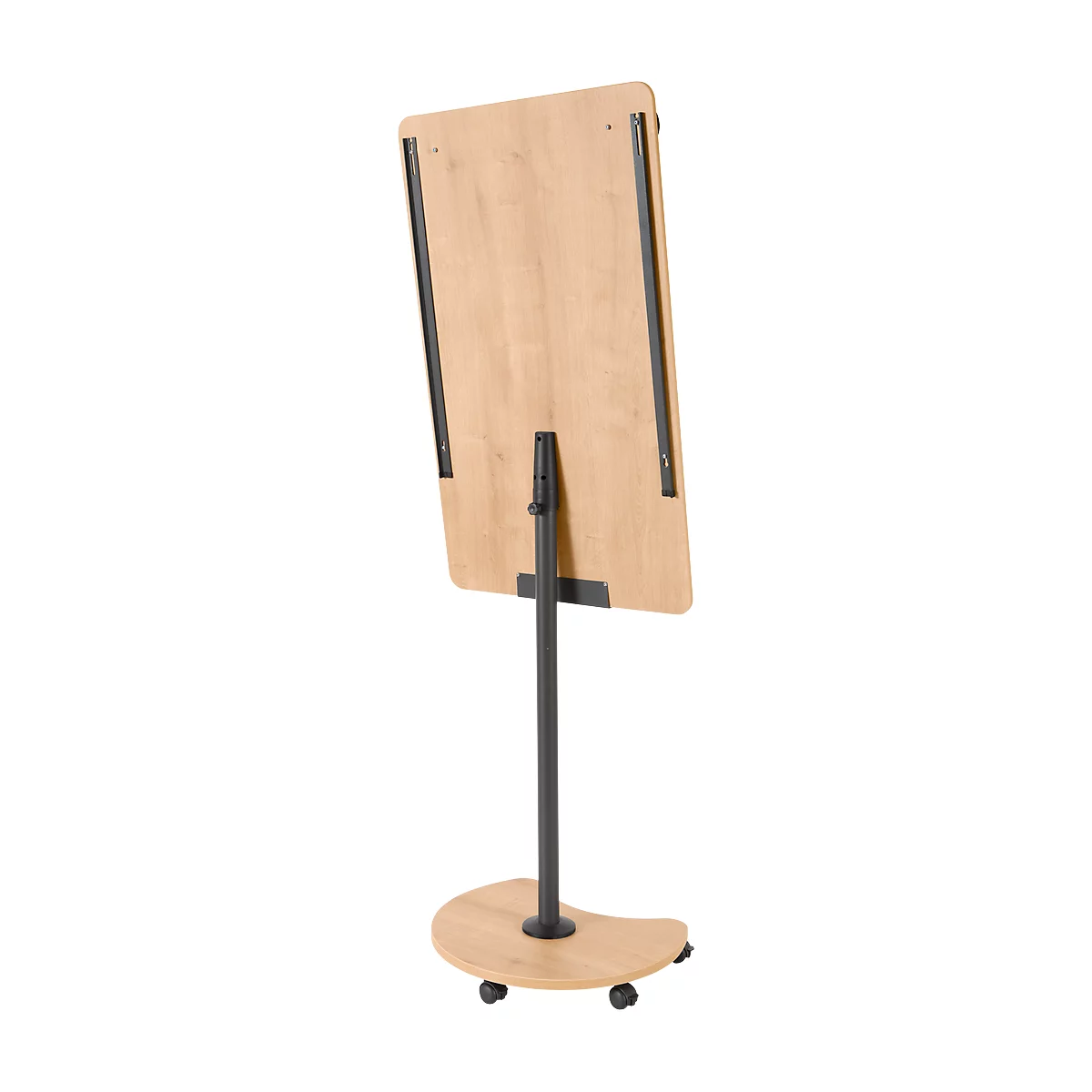 Flipchart Rocada Natural Verrijdbaar, stalen bord, frame in houtlook, met wielen