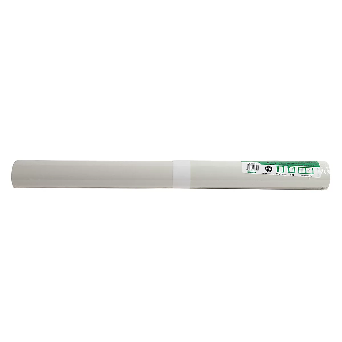 Flipchartpapier Exacompta, B 650 x H 1000 mm, blanco, Blue Angel, gerecycled papier, 80 g/m², wit, 5 losse rollen van elk 20 vel