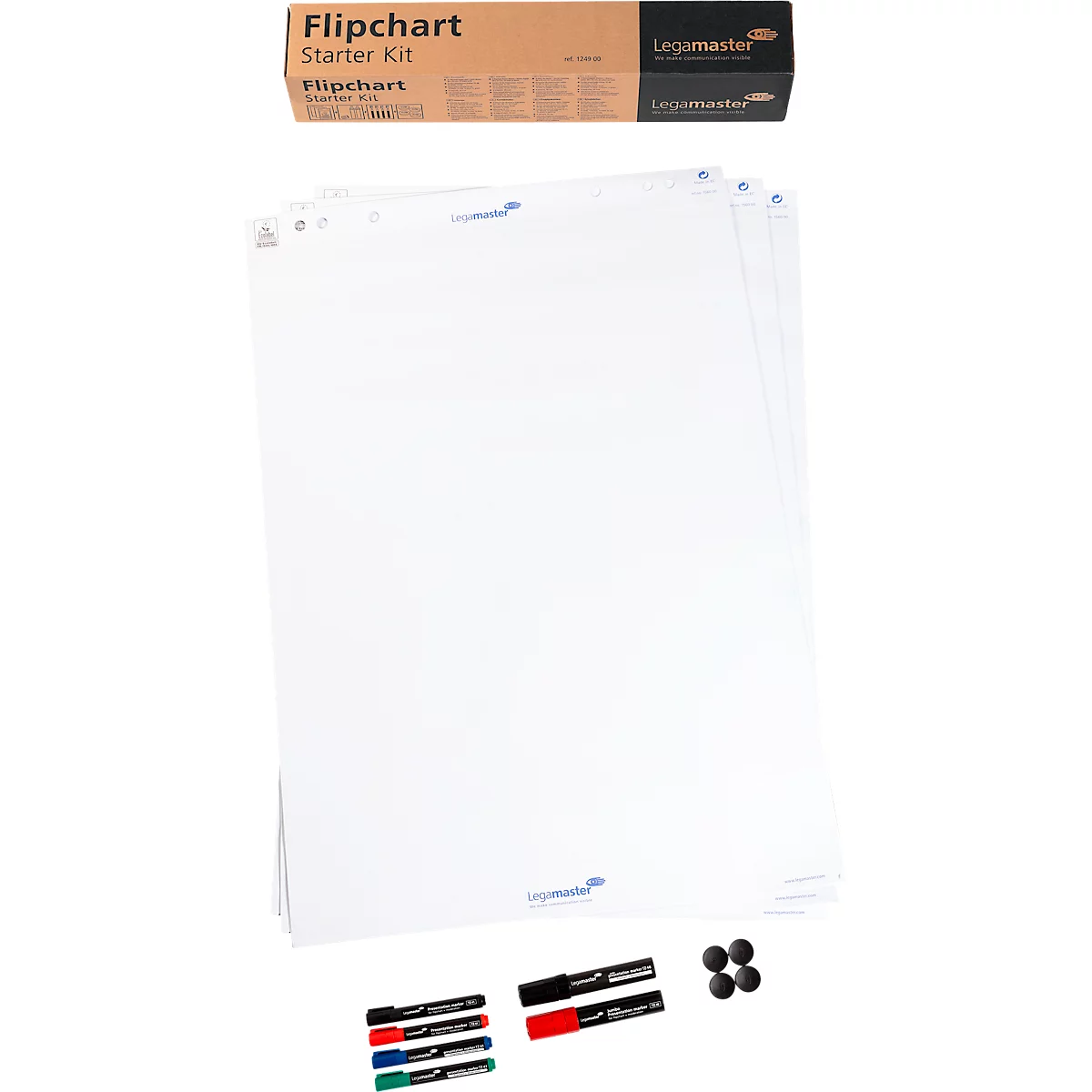 Flipover-startset Legamaster 7-124900, blokken, markers, magneten, 14-delig
