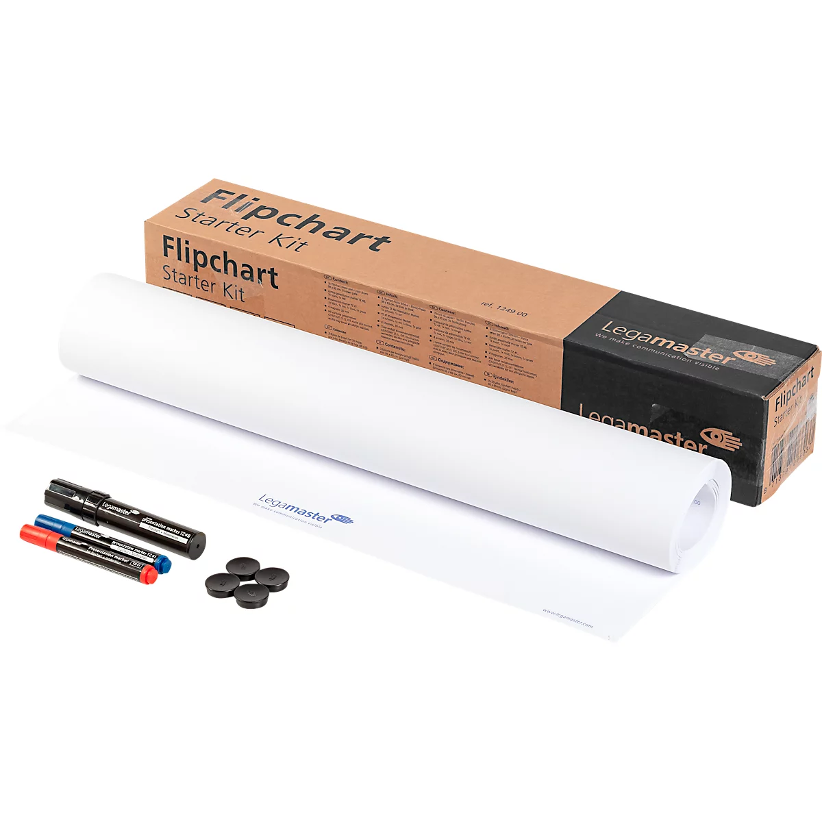 Flipover-startset Legamaster 7-124900, blokken, markers, magneten, 14-delig