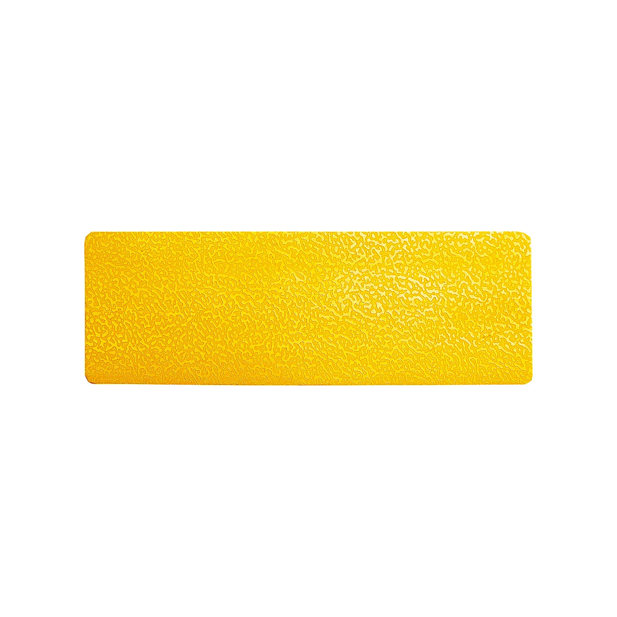 Yellow rectangle with a matte, rough surface.