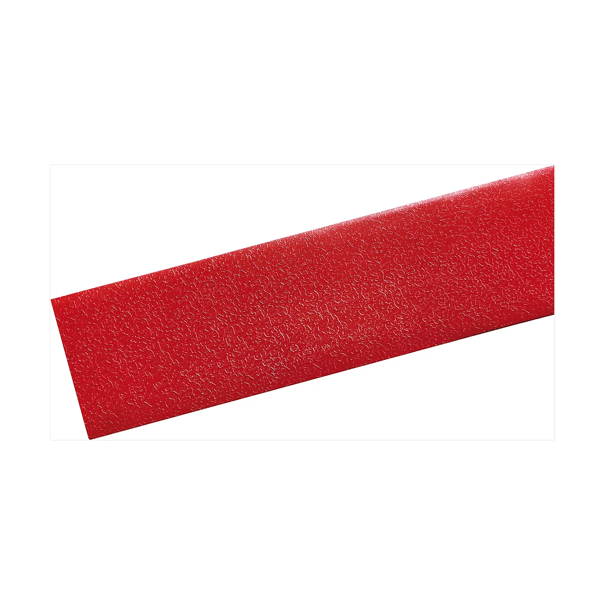 Red, textured tape running diagonally. The surface shows fine graining.