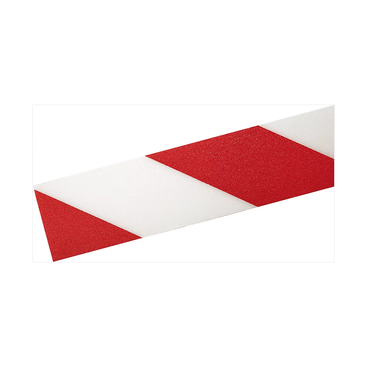 Strip of red and white material, arranged diagonally.
