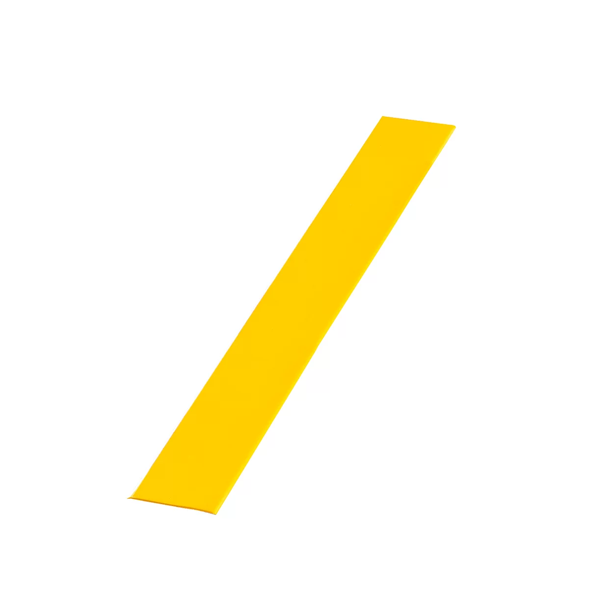 Yellow rectangular strip, diagonally on a white background.