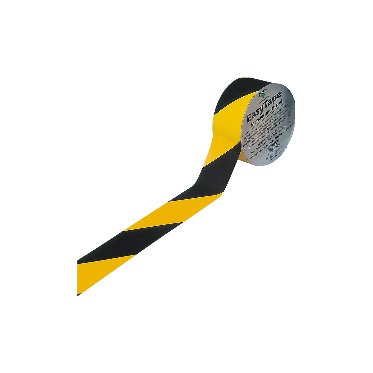 Roll of yellow and black marking tape, with the text "EasyTape."