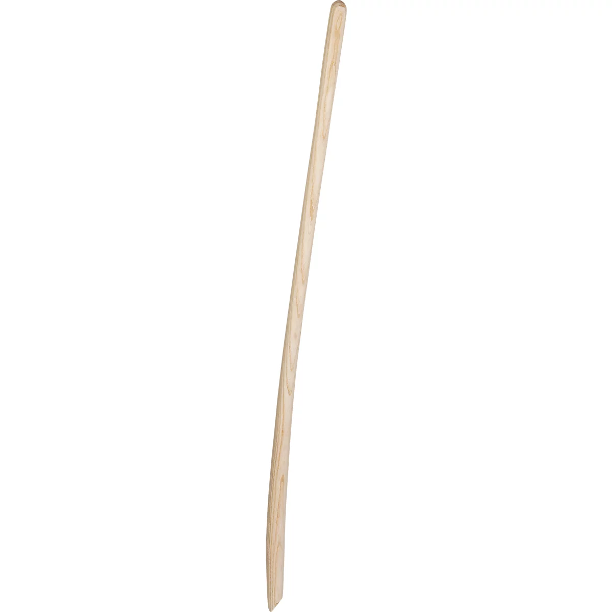 Ein helles, gebogenes Holzelement, vermutlich ein Möbelteil, vor weißem Hintergrund.