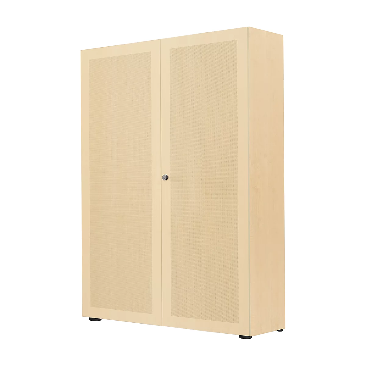 Flügeltürenschrank, 2-türig, Akustikfront, 1000 x 2300 mm, 6 OH, Ahorn-Dekor