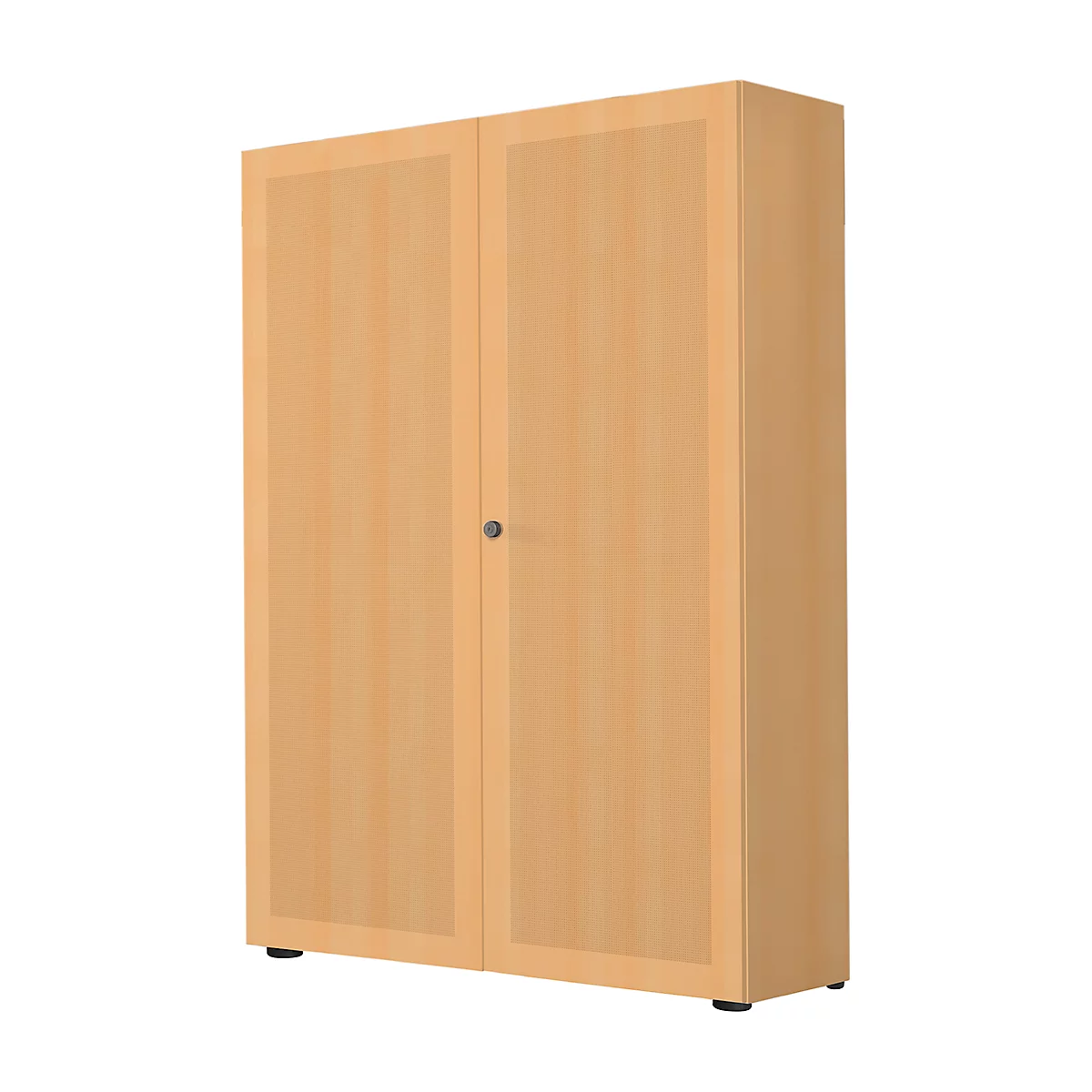 Flügeltürenschrank, 2-türig, Akustikfront, 1000 x 2300 mm, 6 OH, Buche-Dekor