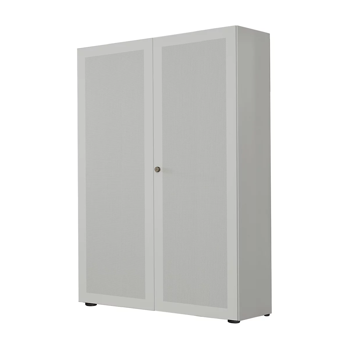 Flügeltürenschrank, 2-türig, Akustikfront, 1000 x 2300 mm, 6 OH, silber