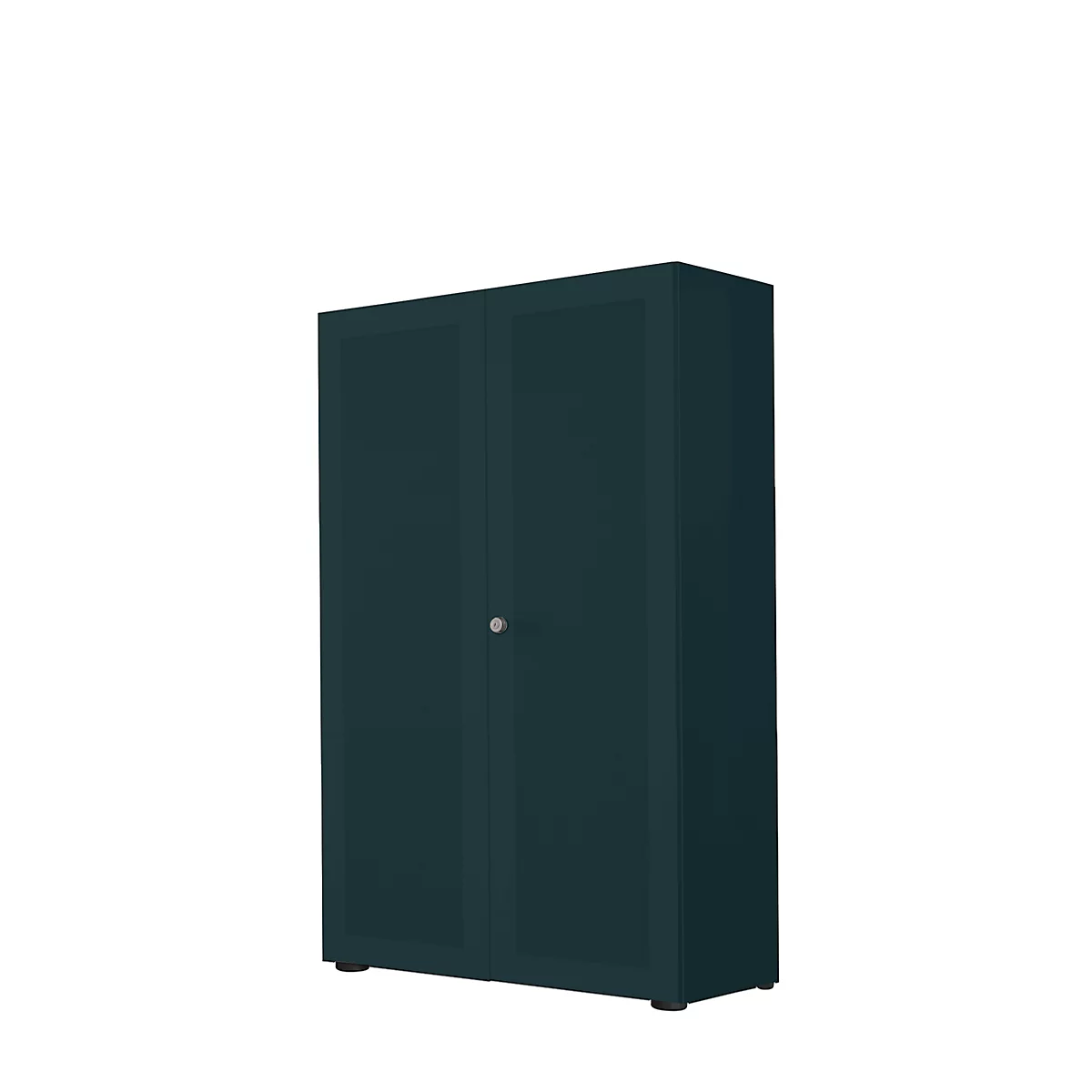 Flügeltürenschrank, 2-türig, Akustikfront, 800 x 1930 mm, 5 OH, graphit