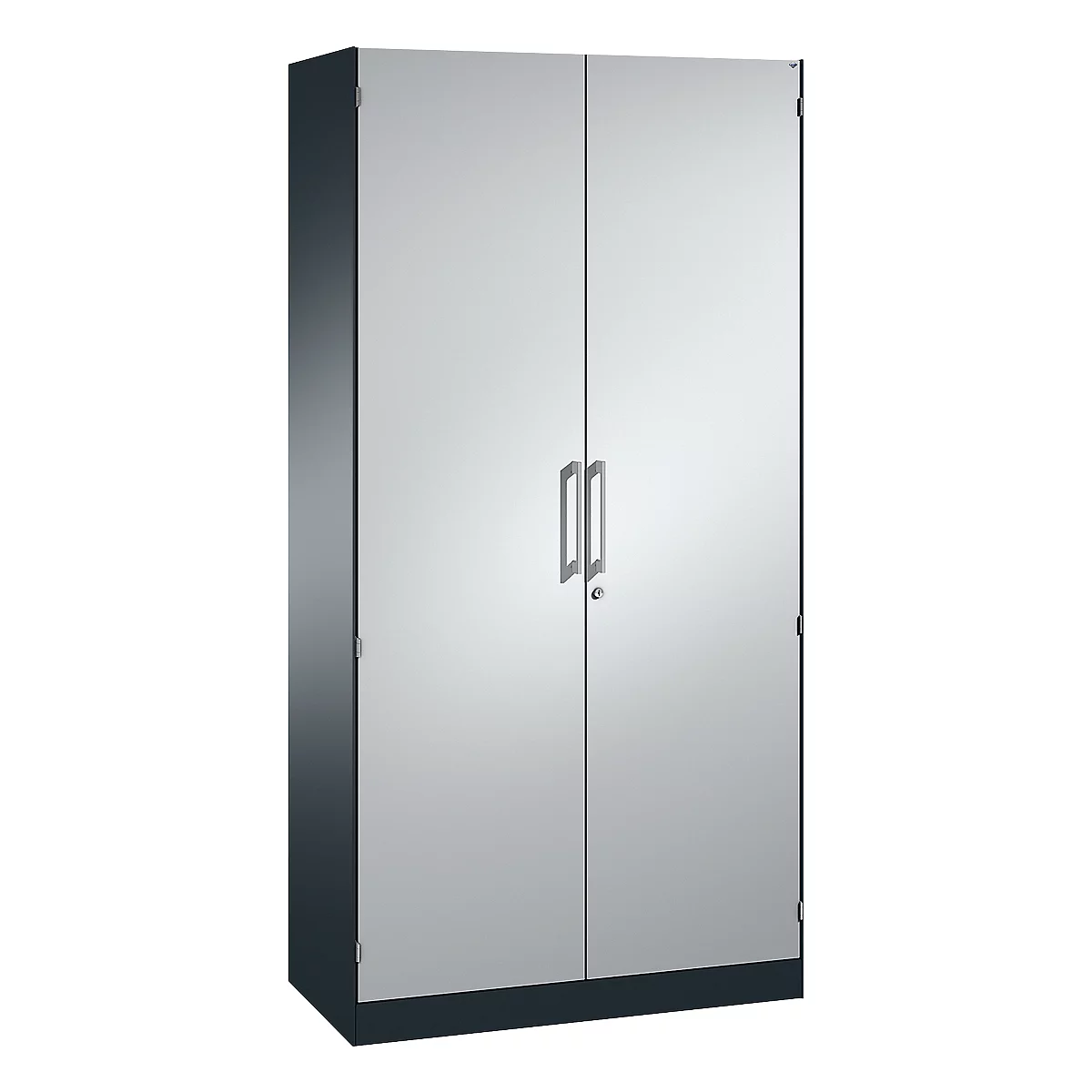 Flügeltürenschrank ASISTO C 3000, 5 Ordnerhöhen, B 1000 mm, anthrazit/alusilber