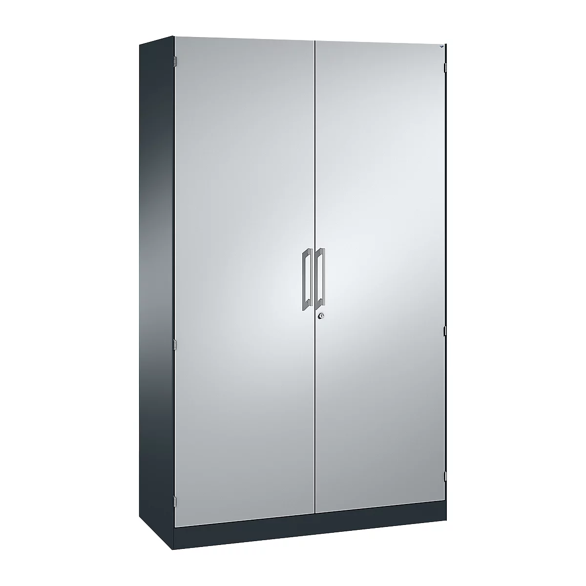 Flügeltürenschrank ASISTO C 3000, 5 Ordnerhöhen, B 1200 mm, anthrazit/alusilber