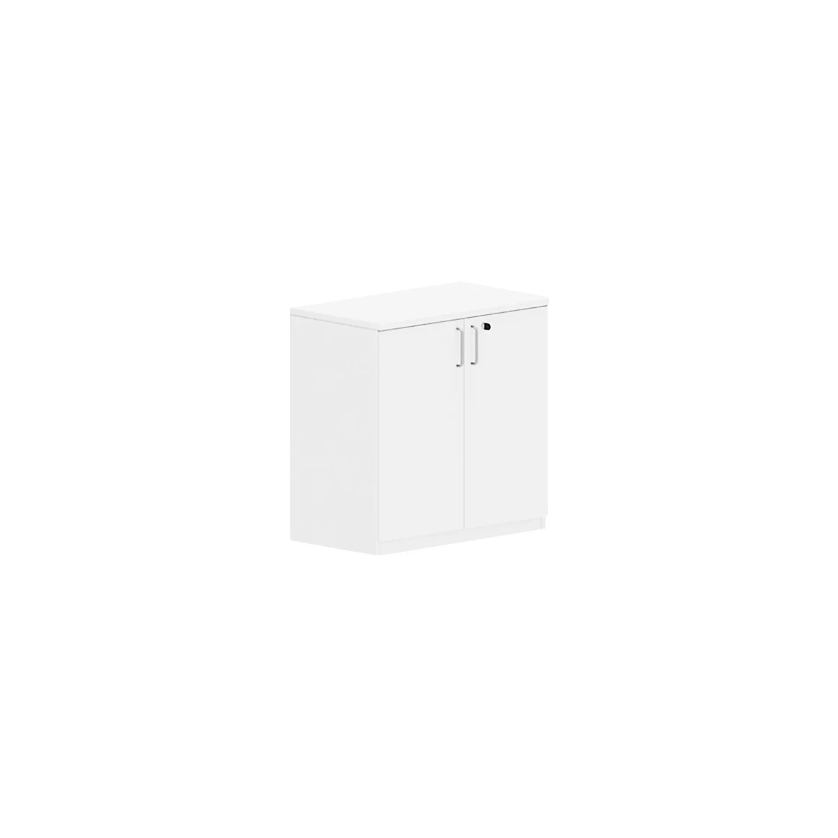 Flügeltürenschrank BEXXSTAR, 2 Ordnerhöhen, Holztüren, H 825 mm, weiß