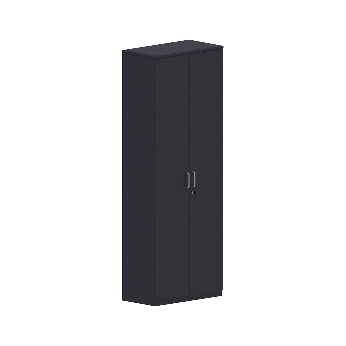 Flügeltürenschrank BEXXSTAR, 6 Ordnerhöhen, Holztüren, H 2225 mm, schwarz