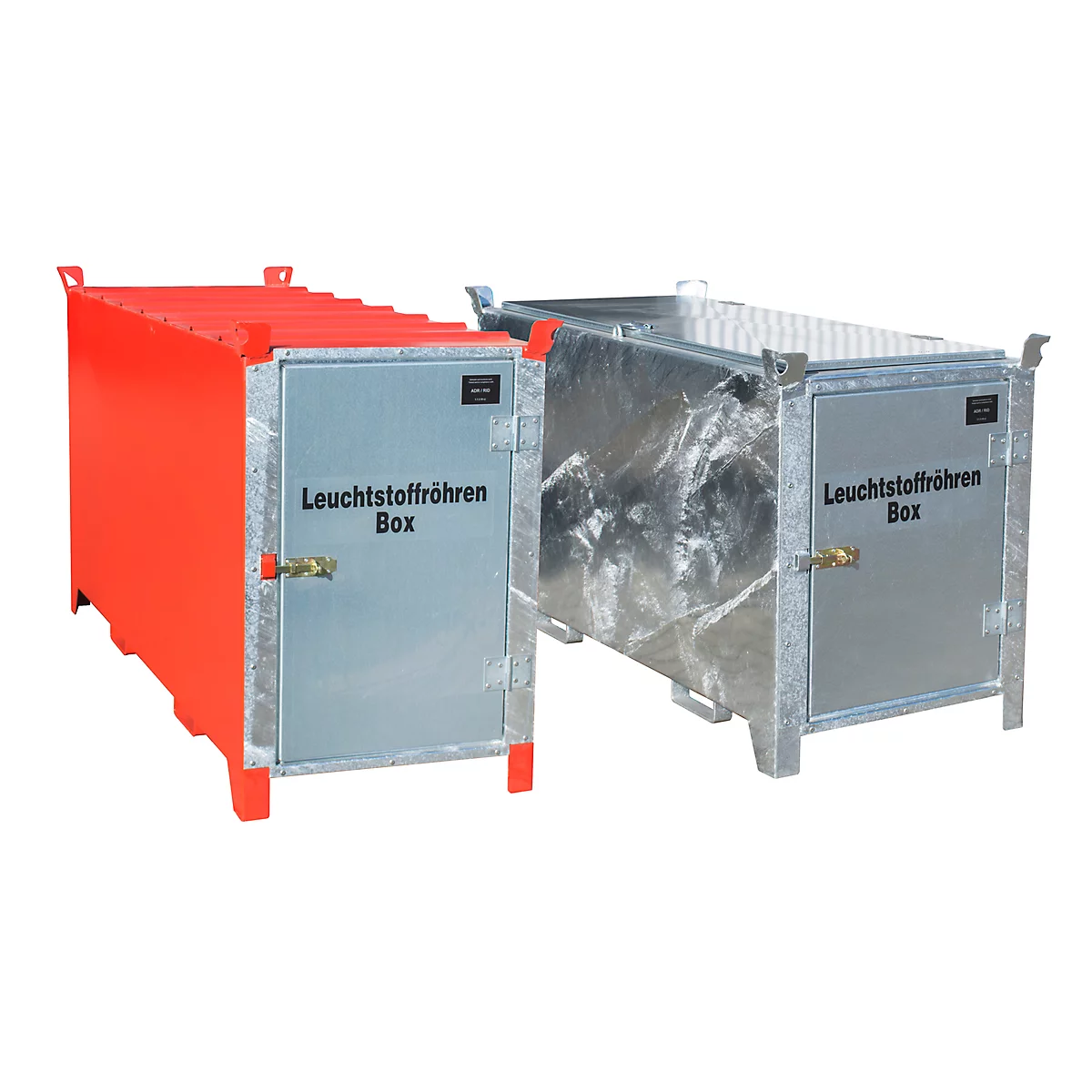 Fluorescentiebuizenbox BAUER SL 200, plaatstaal, toegankelijk per auto, afsluitbaar, verzinkte deur, B 2100 x D 770 x H 1125 mm, diverse afmetingen, afsluitbaar. Kleuren