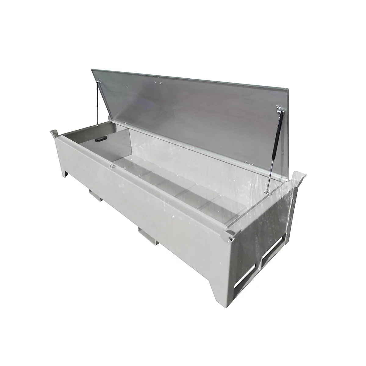 Fluorescentiebuizendoos BAUER SL-N 220, plaatstaal, toegankelijk voor rolstoelgebruikers, verzinkt deksel, afneembaar tussenschot, B 2300 x D 800 x H 530 mm, gegalvaniseerd