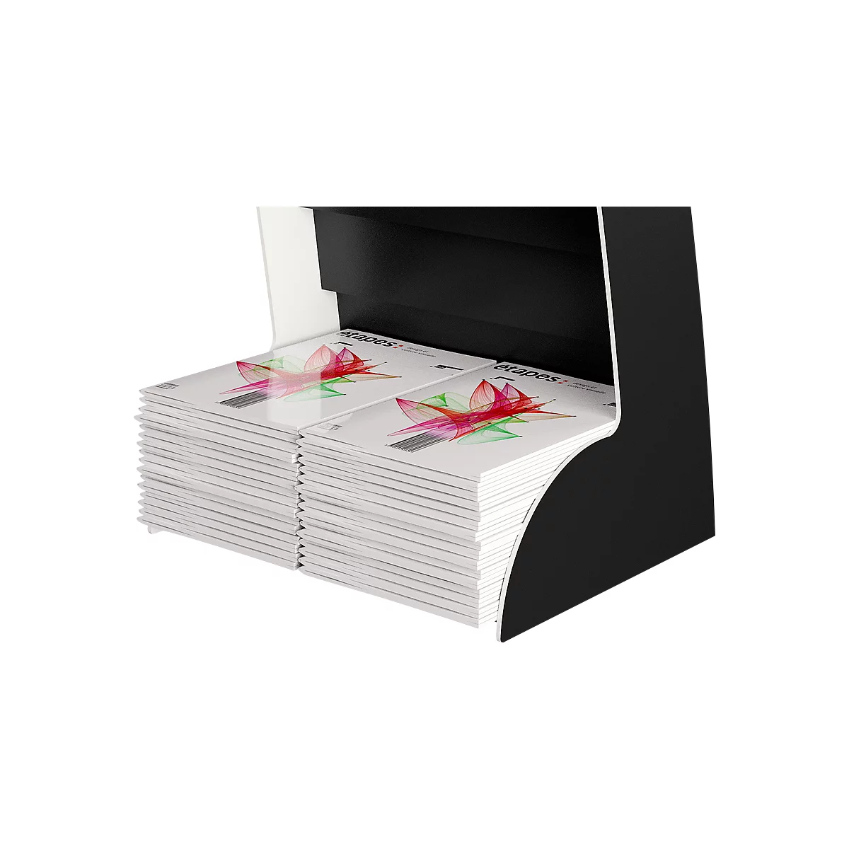 Folderhouder Paperflow COURBO, kunststof, A3 plus, 8 vakken, zwart-wit design