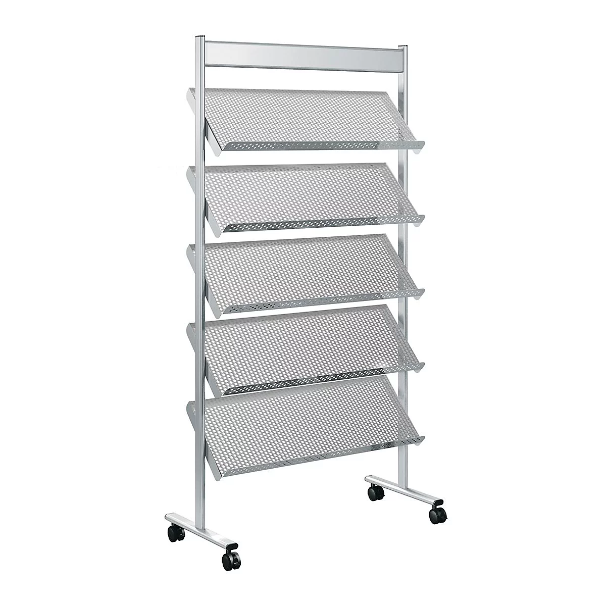 Folderrek, artline 20 x A4, aluminium zilver, geperforeerde legborden