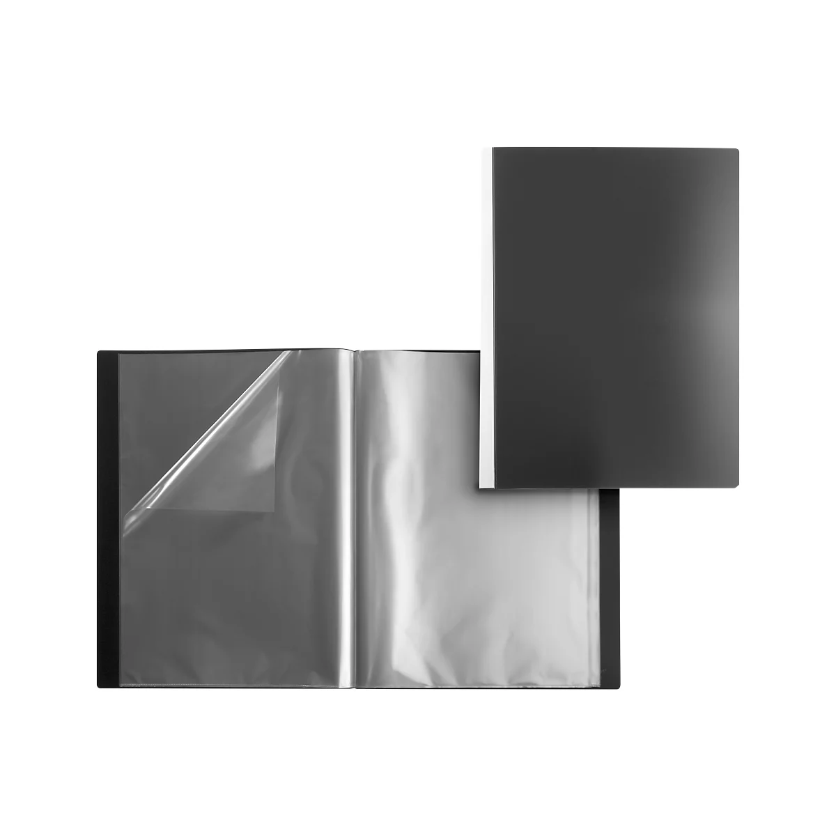 FolderSys Classeur à levier en PP, pour DIN A3, 30 pochettes transparentes, noir