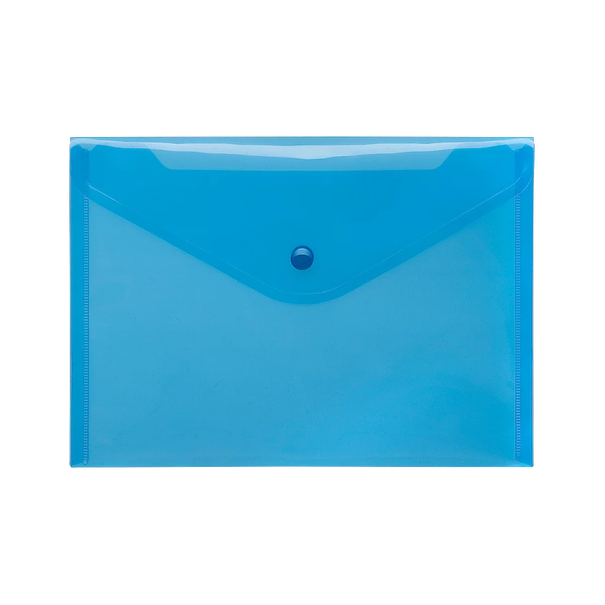 FolderSys documenthoes, A5 liggend, drukknoopsluiting, PP, blauw transparant