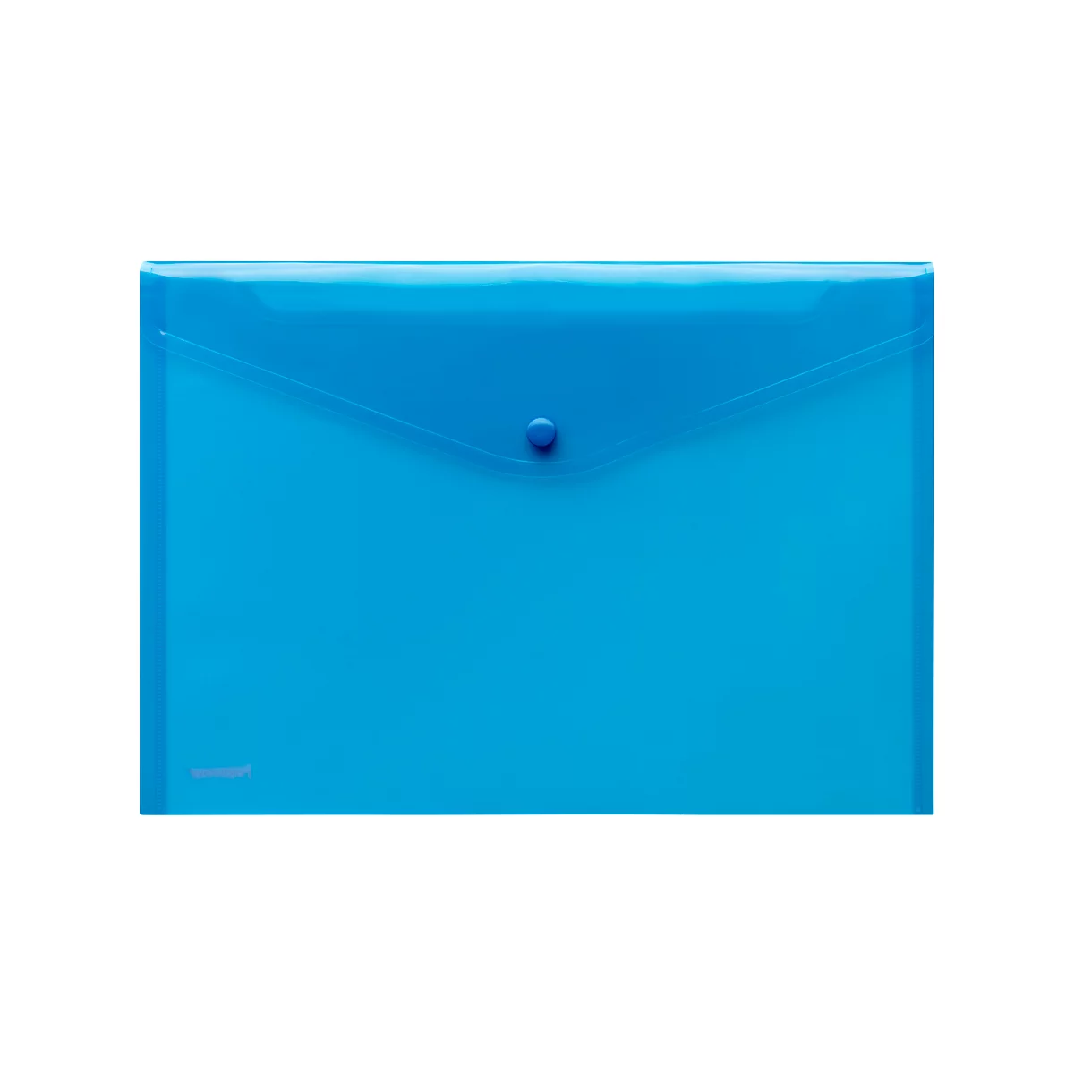 FolderSys Dokumententasche, DIN A4 quer, Druckknopfverschluss, PP, blau transparent