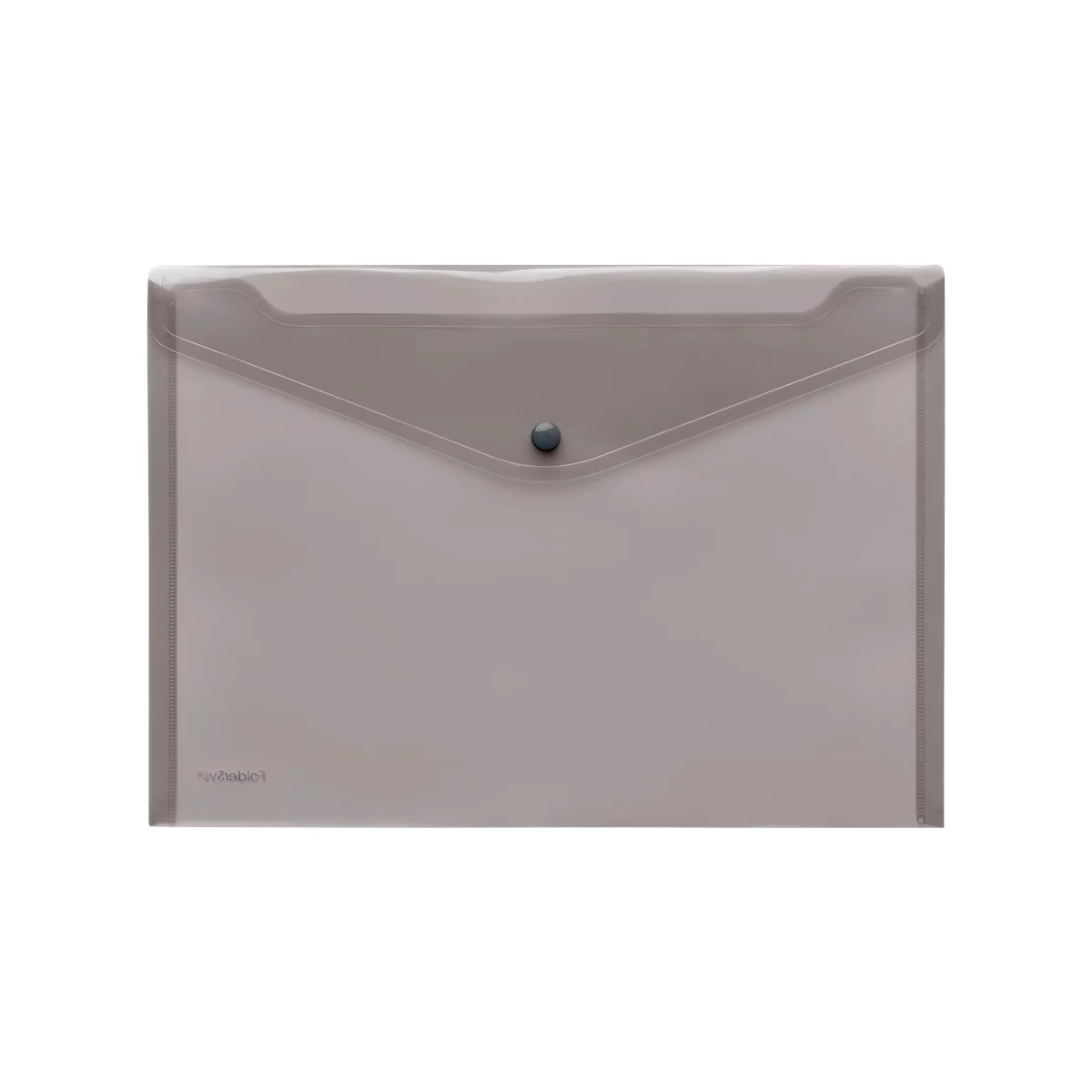 FolderSys Dokumententasche, DIN A4 quer, Druckknopfverschluss, PP, rauch transparent