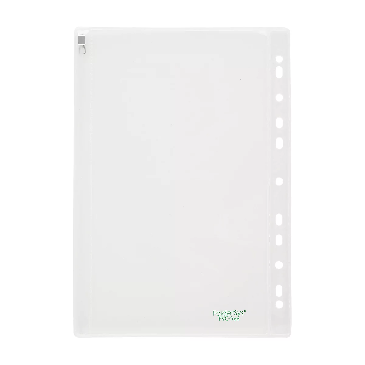 FolderSys transparante hoes, schuifsluiting, dossiervelg met EURO-perforatie, PVC-vrij, EVA-folie transparant, A4, 10 stuks