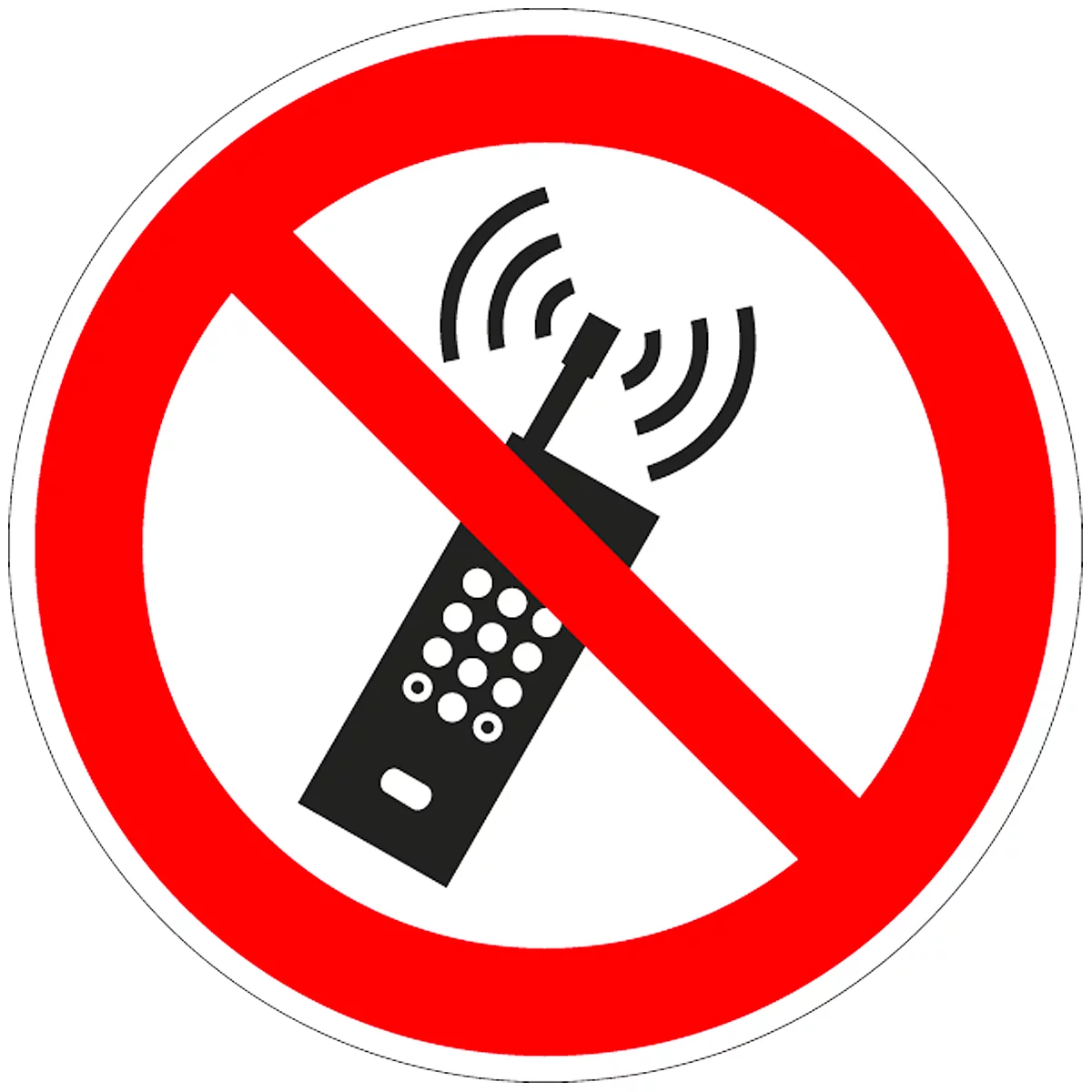 Folie "Eingeschaltete Mobiltelefone verboten", 5 Stück
