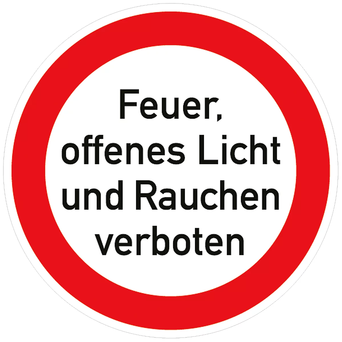 Folie 'Feuer, offenes Licht und Rauchen verboten', 5 Stück