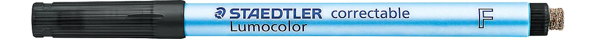 Folienstifte Staedtler Lumocolor® correctable 305, Linienbreite F, trocken abwischbar, 10 St., schwarz