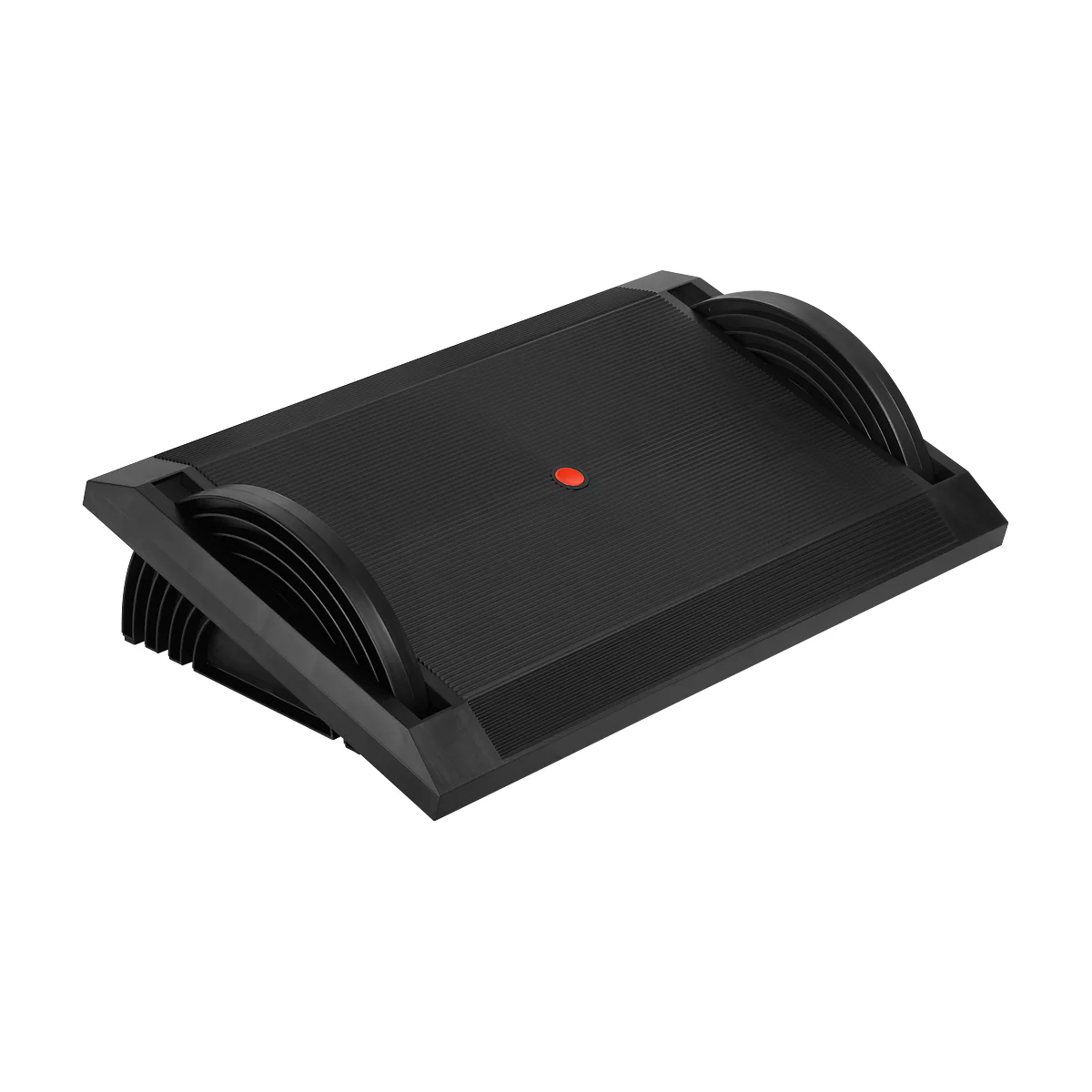 Black footrest. Red button in the middle.