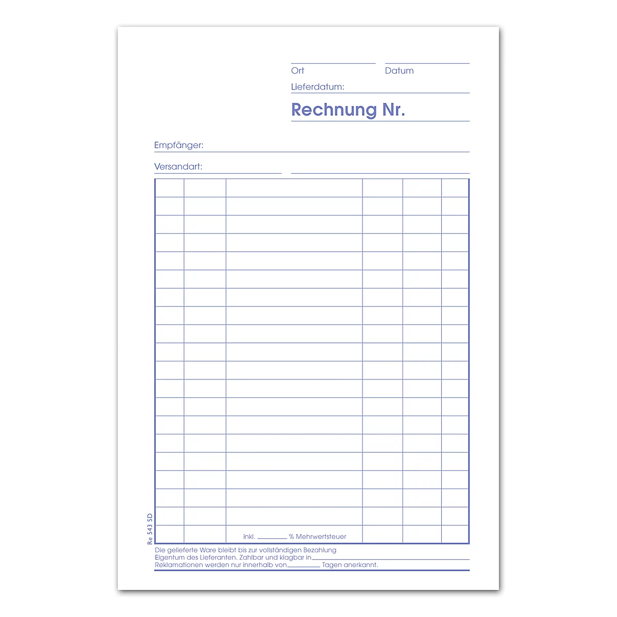 Format Rechnungsbuch A5 3x40 hoch