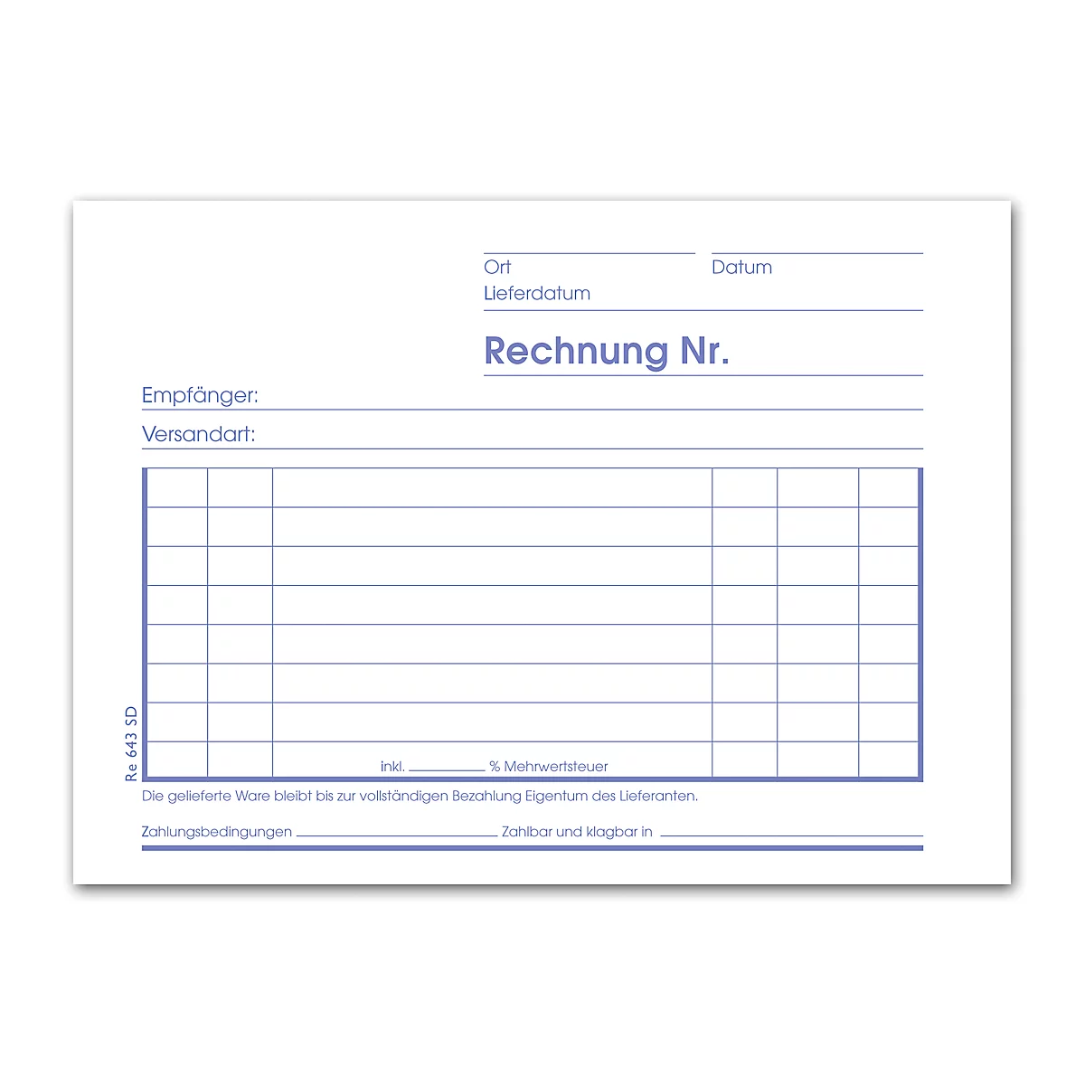 Format Rechnungsbuch A6 3x40 quer