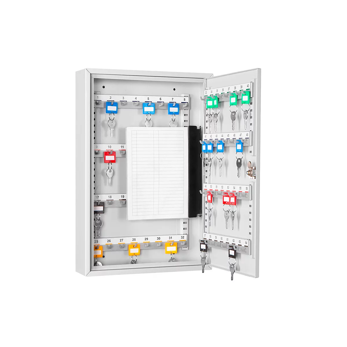 Format Schlüsselschrank S 64, B 270 x T 80 x H 350 mm, bis zu 64 Schlüssel, lichtgrau
