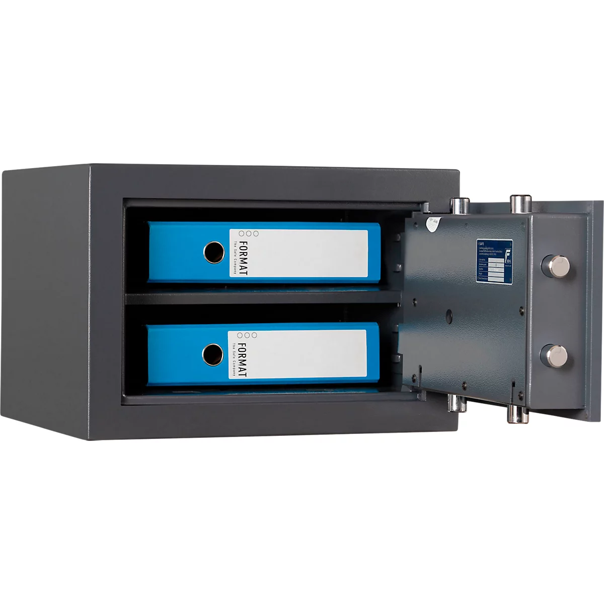 Format Wertschutzschrank Orion 20-410, Widerstandsgrad I gemäß EN 1143-1, B 496 x T 410 x H 336 mm, 27 Liter, graphit 