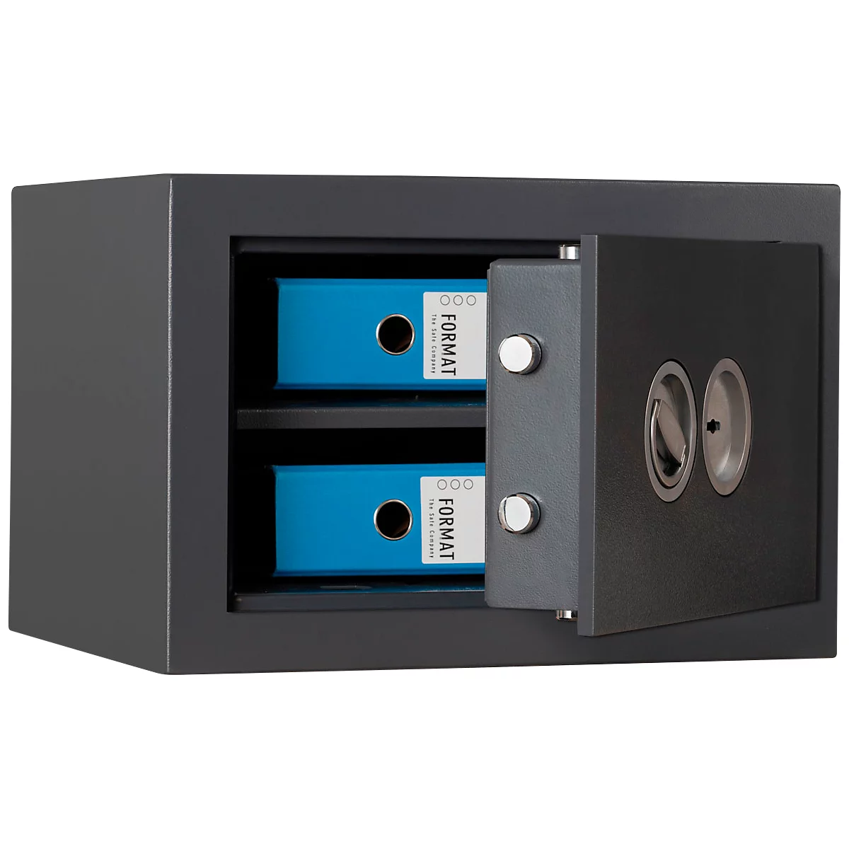 Format Wertschutzschrank Orion 20-410, Widerstandsgrad I gemäß EN 1143-1, B 496 x T 410 x H 336 mm, 27 Liter, graphit 